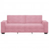 Sofa 3-osobowa, różowa, 220x78x84 cm, obita aksamitem