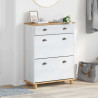 Szafka na buty ASKIM Biały 85 x 35 x 108 cm Lite drewno sosnowe