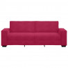 Sofa 3-osobowa, winna czerwień, 220x78x84 cm, obita aksamitem