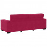 Sofa 3-osobowa, winna czerwień, 220x78x84 cm, obita aksamitem