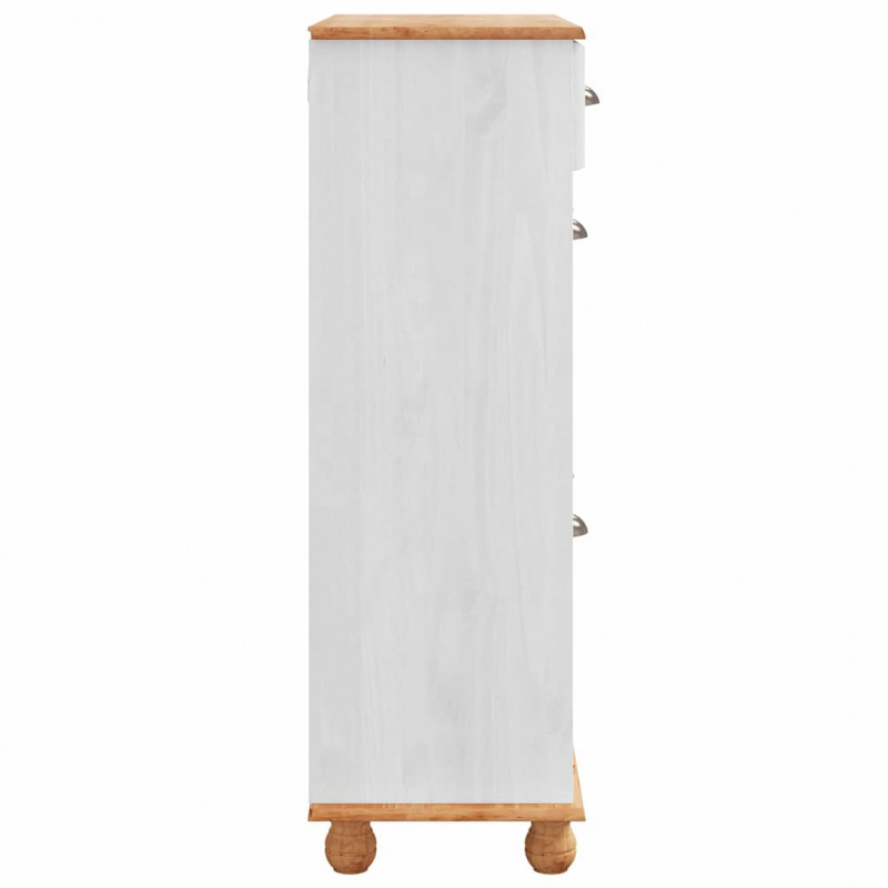 Szafka na buty ASKIM Biały 85 x 35 x 108 cm Lite drewno sosnowe