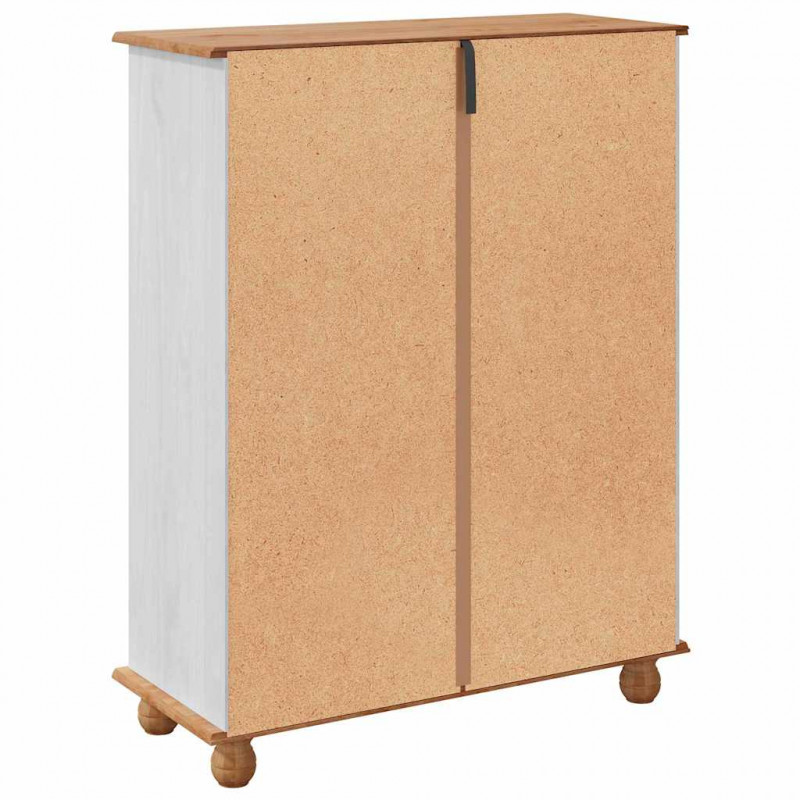 Szafka na buty ASKIM Biały 85 x 35 x 108 cm Lite drewno sosnowe