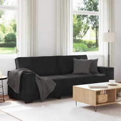 Sofa 3-osobowa, czarny, 220x78x84 cm, tapicerowana aksamitem