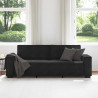 Sofa 3-osobowa, czarny, 220x78x84 cm, tapicerowana aksamitem