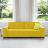 Sofa 3-osobowa, żółty, 220x78x84 cm, tapicerowana aksamitem