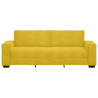 Sofa 3-osobowa, żółty, 220x78x84 cm, tapicerowana aksamitem