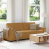 Sofa 3-osobowa, brązowa, 220x78x84 cm, tapicerowana aksamitem