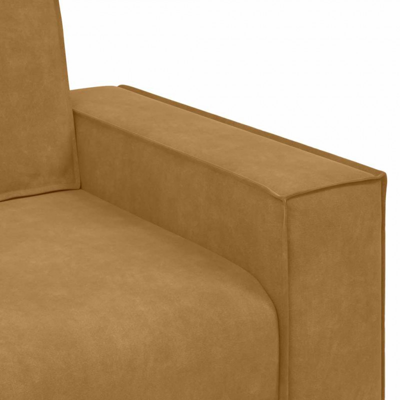 Sofa 3-osobowa, brązowa, 220x78x84 cm, tapicerowana aksamitem
