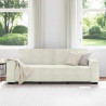Sofa 3-osobowa, kremowy, 220x78x84 cm, tapicerowana aksamitem
