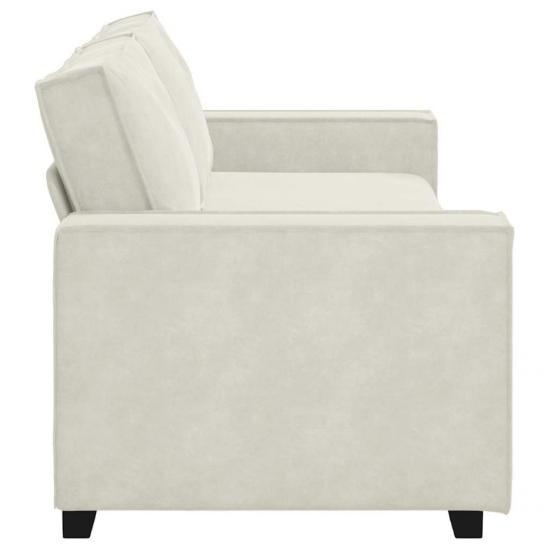 Sofa 3-osobowa, kremowy, 220x78x84 cm, tapicerowana aksamitem