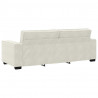 Sofa 3-osobowa, kremowy, 220x78x84 cm, tapicerowana aksamitem