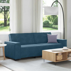 Sofa 3-osobowa, niebieski, 220x78x84 cm, tapicerowana aksamitem