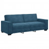 Sofa 3-osobowa, niebieski, 220x78x84 cm, tapicerowana aksamitem