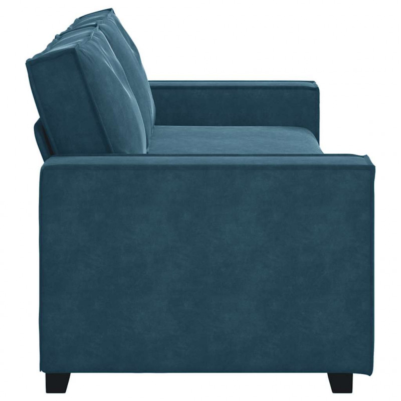 Sofa 3-osobowa, niebieski, 220x78x84 cm, tapicerowana aksamitem