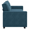 Sofa 3-osobowa, niebieski, 220x78x84 cm, tapicerowana aksamitem
