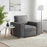 Sofa Szary 100 x 80 x 84 cm tkanina