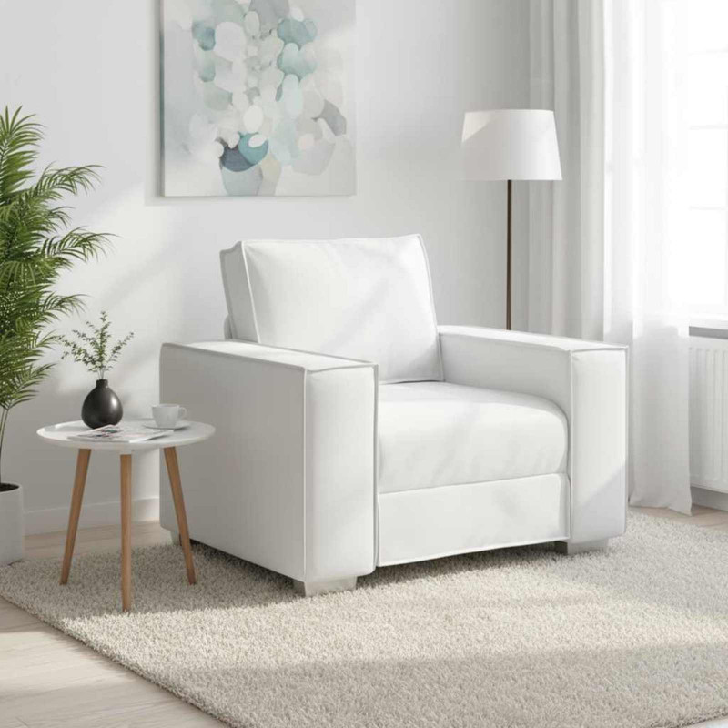 Sofa Biały 100 x 80 x 84 cm tkanina
