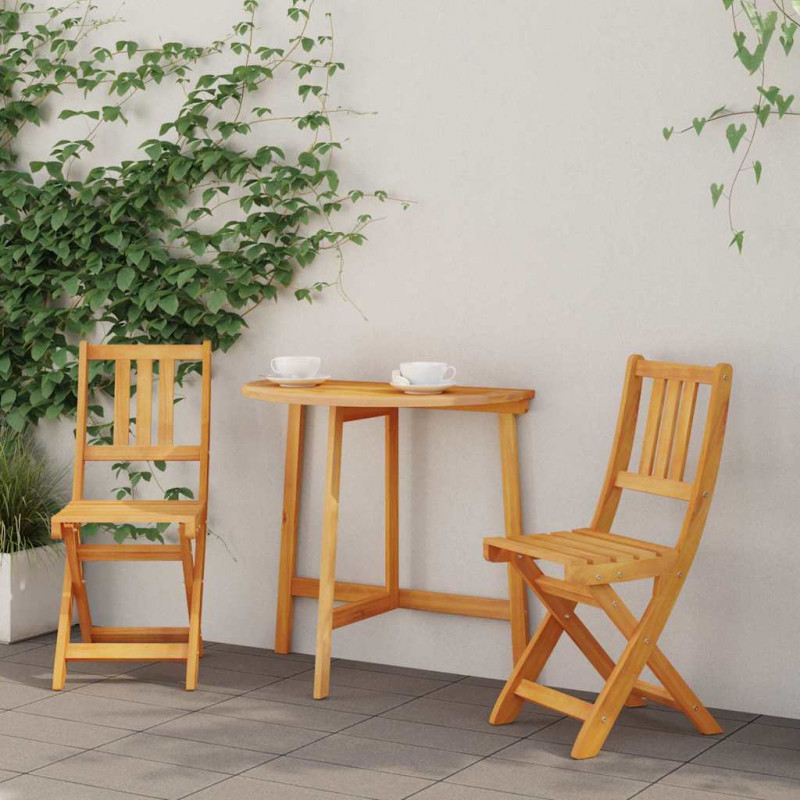 Krzesło Ogrodowe 2 pcs Olej Naturalny 40 x 42 x 85 cm