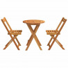 Zestaw do jadalni w ogrodzie z poduszką 3 pcs Olej Naturalny