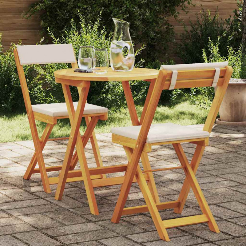 Zestaw do jadalni w ogrodzie z poduszką 3 pcs Olej Naturalny
