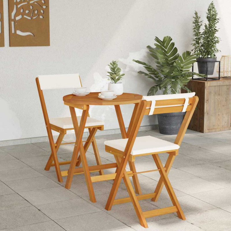 Zestaw do jadalni w ogrodzie z poduszką 3 pcs Olej Naturalny