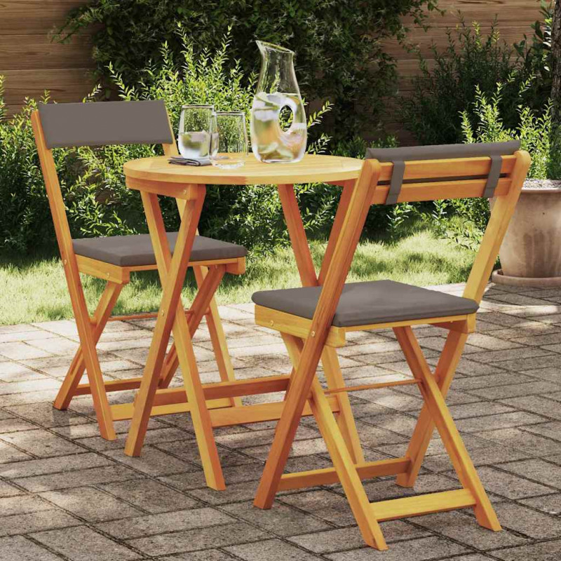 Zestaw do jadalni w ogrodzie z poduszką 3 pcs Olej Naturalny
