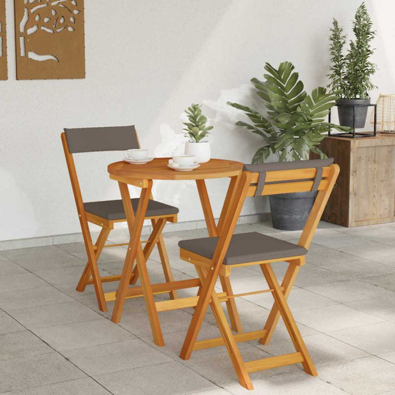 Zestaw do jadalni w ogrodzie z poduszką 3 pcs Olej Naturalny