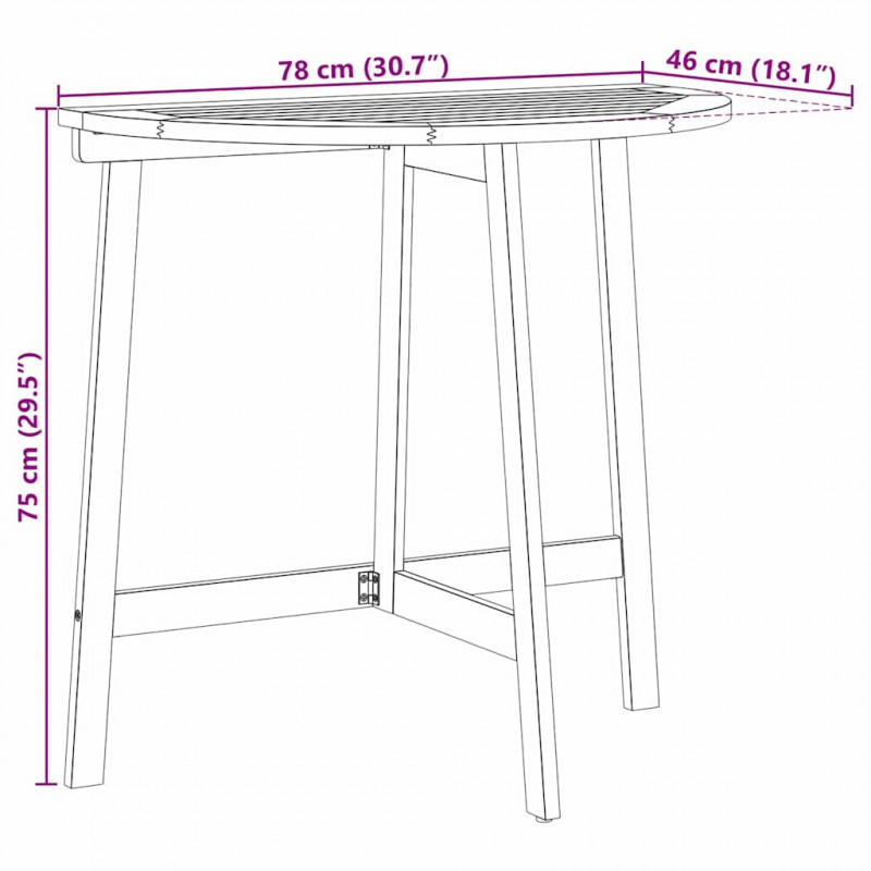 Zestaw bistro 3 pcs Olej Naturalny Lite Drewno Akacji