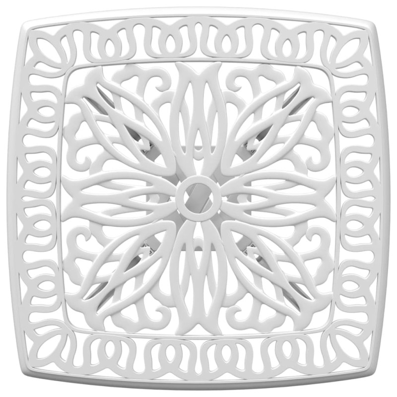 Stolik ogrodowy, biały, 53x53x53 cm, odlewane aluminium