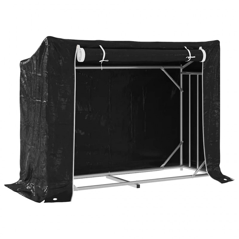 Stojak na drewno opałowe z drutem stalowym, 151x60,5x110,5 cm