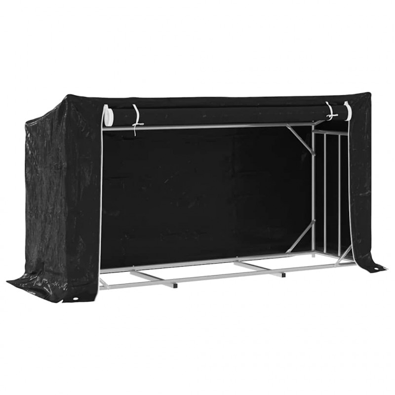 Stojak na drewno opałowe z drutem stalowym, 200,5x60,5x110,5 cm