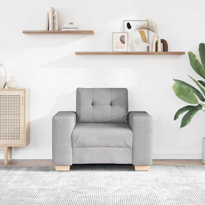 Sofa Fotel, szary chmurowy, 100x78x80 cm, obity tkaniną