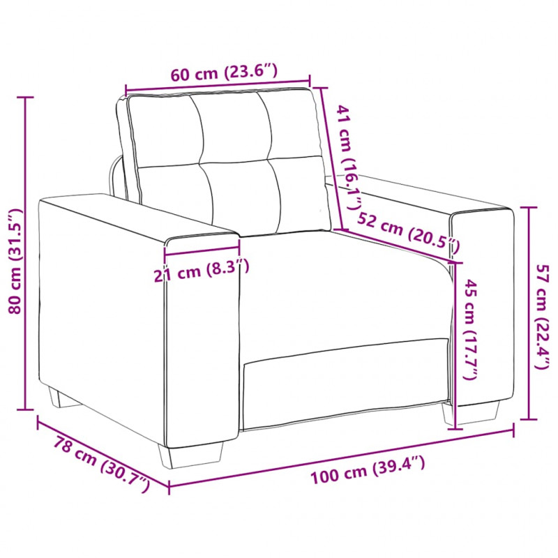 Fotel obity lnem 100x78x80 cm