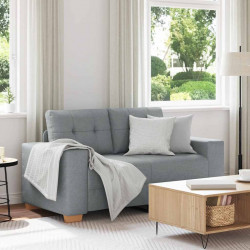 Sofa dwuosobowa, jasnoszara, 160x77x82 cm, tkanina