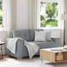 Sofa dwuosobowa, jasnoszara, 160x77x82 cm, tkanina