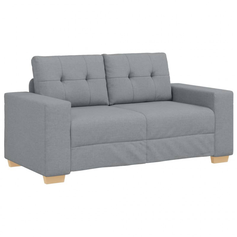 Sofa dwuosobowa, jasnoszara, 160x77x82 cm, tkanina