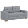 Sofa dwuosobowa, jasnoszara, 160x77x82 cm, tkanina