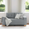 Sofa dwuosobowa, jasnoszara, 160x77x82 cm, tkanina