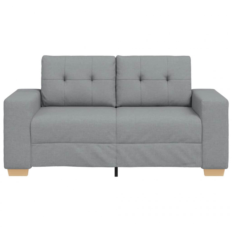 Sofa dwuosobowa, jasnoszara, 160x77x82 cm, tkanina