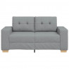 Sofa dwuosobowa, jasnoszara, 160x77x82 cm, tkanina