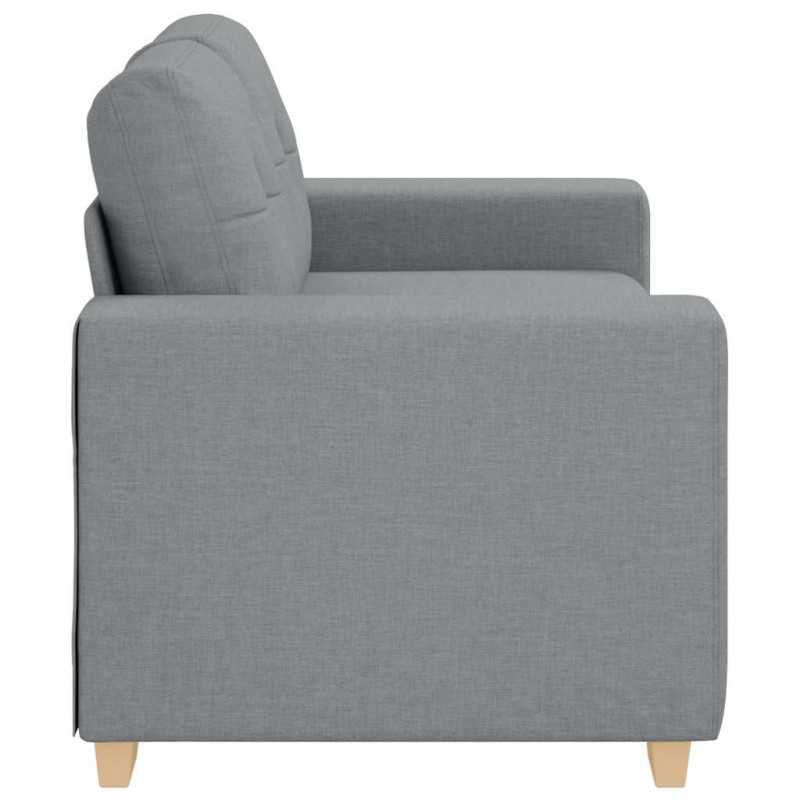 Sofa dwuosobowa, jasnoszara, 160x77x82 cm, tkanina
