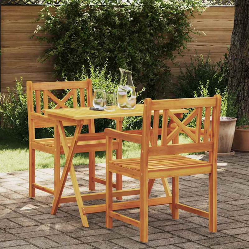 Krzesło Ogrodowe 2 pcs 56 x 56 x 90 cm Lite Drewno Akacji