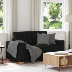 Sofa dwuosobowa, czarna, 160x77x82 cm, tkanina