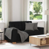 Sofa dwuosobowa, czarna, 160x77x82 cm, tkanina