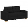Sofa dwuosobowa, czarna, 160x77x82 cm, tkanina