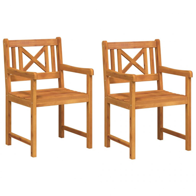 Krzesło Ogrodowe 2 pcs 56 x 56 x 90 cm Lite Drewno Akacji
