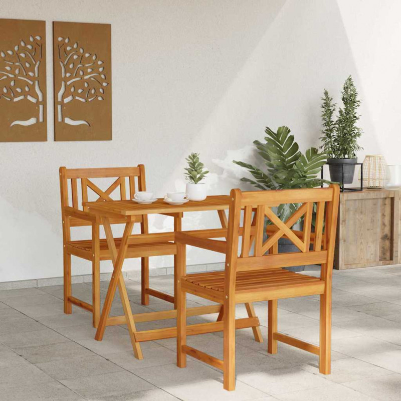 Krzesło Ogrodowe 2 pcs 56 x 56 x 90 cm Lite Drewno Akacji