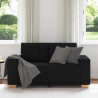 Sofa dwuosobowa, czarna, 160x77x82 cm, tkanina