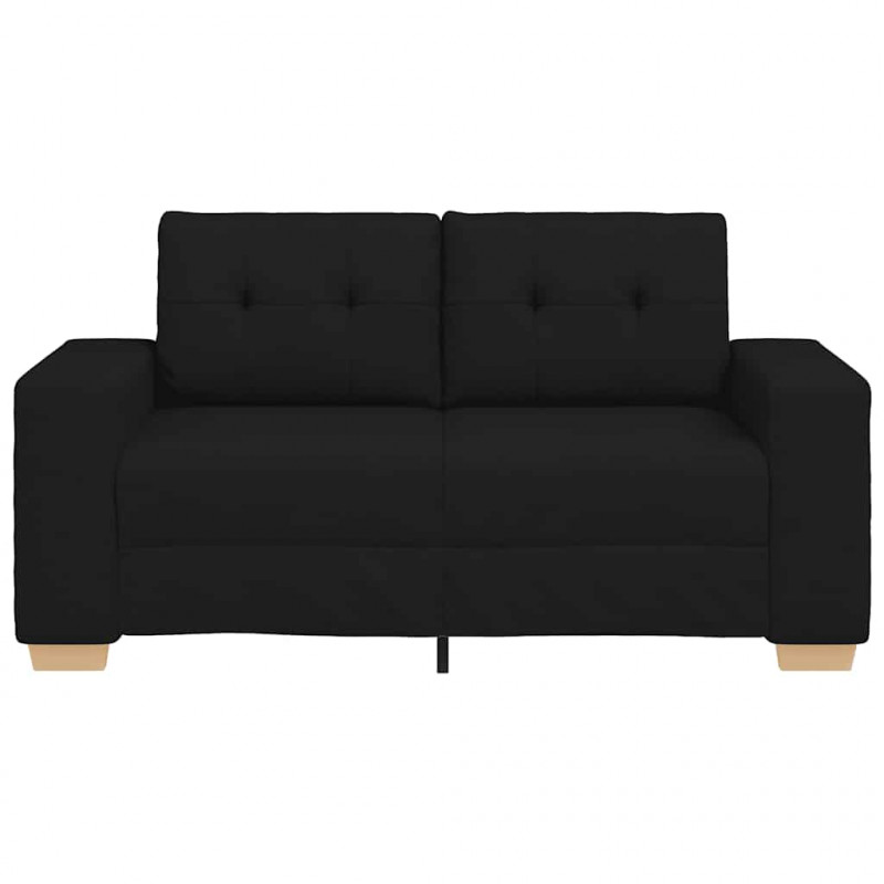 Sofa dwuosobowa, czarna, 160x77x82 cm, tkanina