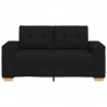Sofa dwuosobowa, czarna, 160x77x82 cm, tkanina